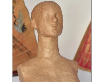 MANNEQUIN of Woman's Head and Bust for Earrings, Necklace, Scarf and Hat Display