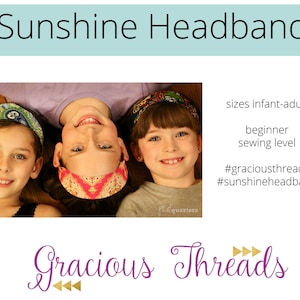 Sunshine Headband pdf sewing pattern baby - adult