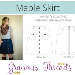 Maple Skirt Women 0-22 pdf sewing pattern image 1