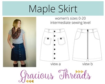 Maple Skirt Women 0-22 pdf sewing pattern