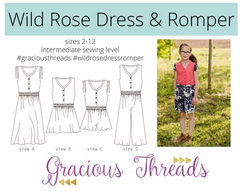 Wild Rose Dress & Romper PDF Pattern