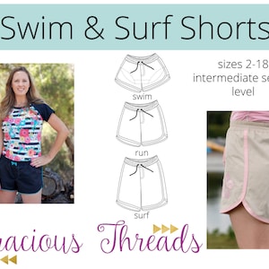 Women's Swim and Surf Shorts PDF Pattern 2-18