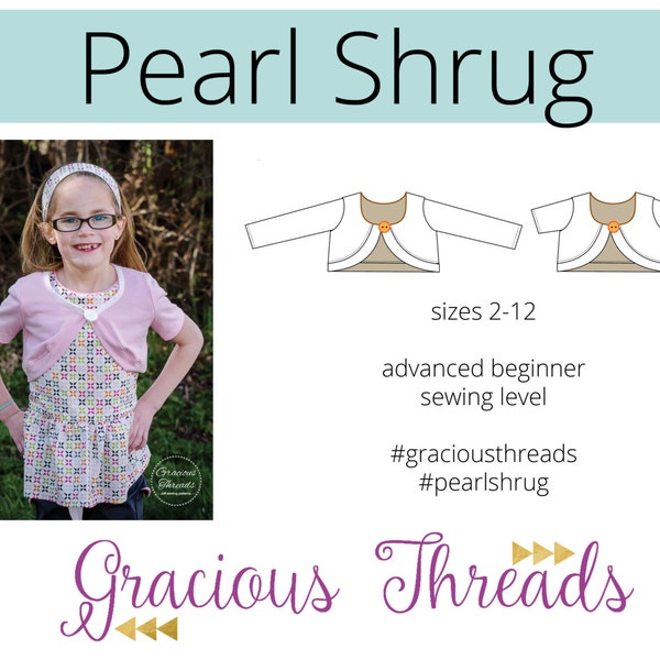 Pearl Shrug pdf sewing pattern 2t-12