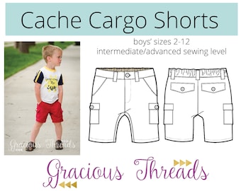 Cache Cargo Shorts pdf sewing pattern 2t-12