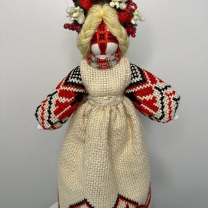 Handmade Ukrainian Motanka Doll in Traditional Embroidered Dress – Slavic Amulet