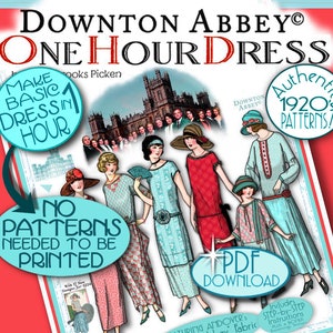 1 HOUR DRESS Expanded Pdf Booklet Vintage 1920 Make Dress in 1 Hour Mary Pickens Pattern Flapper Downton Abbey Gatsby download epattern