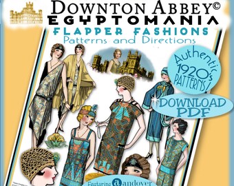 20's Flapper PATTERNS Downton Abtei ÄGYPTIAN Andover's Fabric Pdf Edition Authentisches 1920's Pattern Booklet Download Ägypten