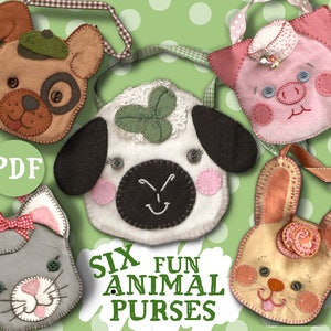 6 SWEET Animal PAL PURSES Lamb Doggie Kitty Piggy Mousie and Bunny Pdf télécharger