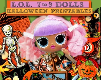 HALLOWEEN PRINTABLES Doll Fun Stuff 7 to 9 inch Dolls LOL Tweens Ball Jointed Bjd Monster High Rainbow Barbie Pdf