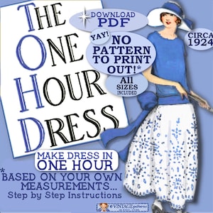 1920's 1 HOUR Dress - make Your own frock patterns Downton Abbey Gatsby Zelda Jazz Age  Vintage 1920 FLAPPER Mary Books Picken epattern pdf