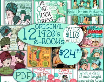 1920er Jahre JACKPOT! Vintage Collection PDF - 100s von Patterns Booklets & Rezepte Hüte Cloches Taschen Kleider Kleider Puppen Scones Pdf-Download