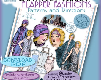 20's FLAPPER Downton Abtei Schnittmuster Pdf Andover's DA Lady ROSE 1920 Stoff Pdf Edition Authentisches 1920's Pattern Booklet Download
