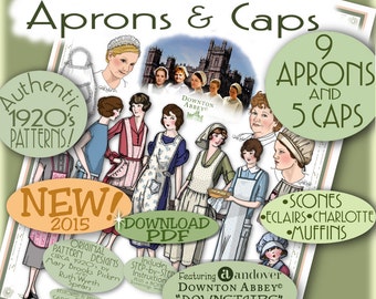 1920's APRON Downton Abtei Patterns Pdf-Booklet für Andover's DA Fabric Line Pdf-Version Authentisches 1920's Pattern Booklet DOWNLOAD