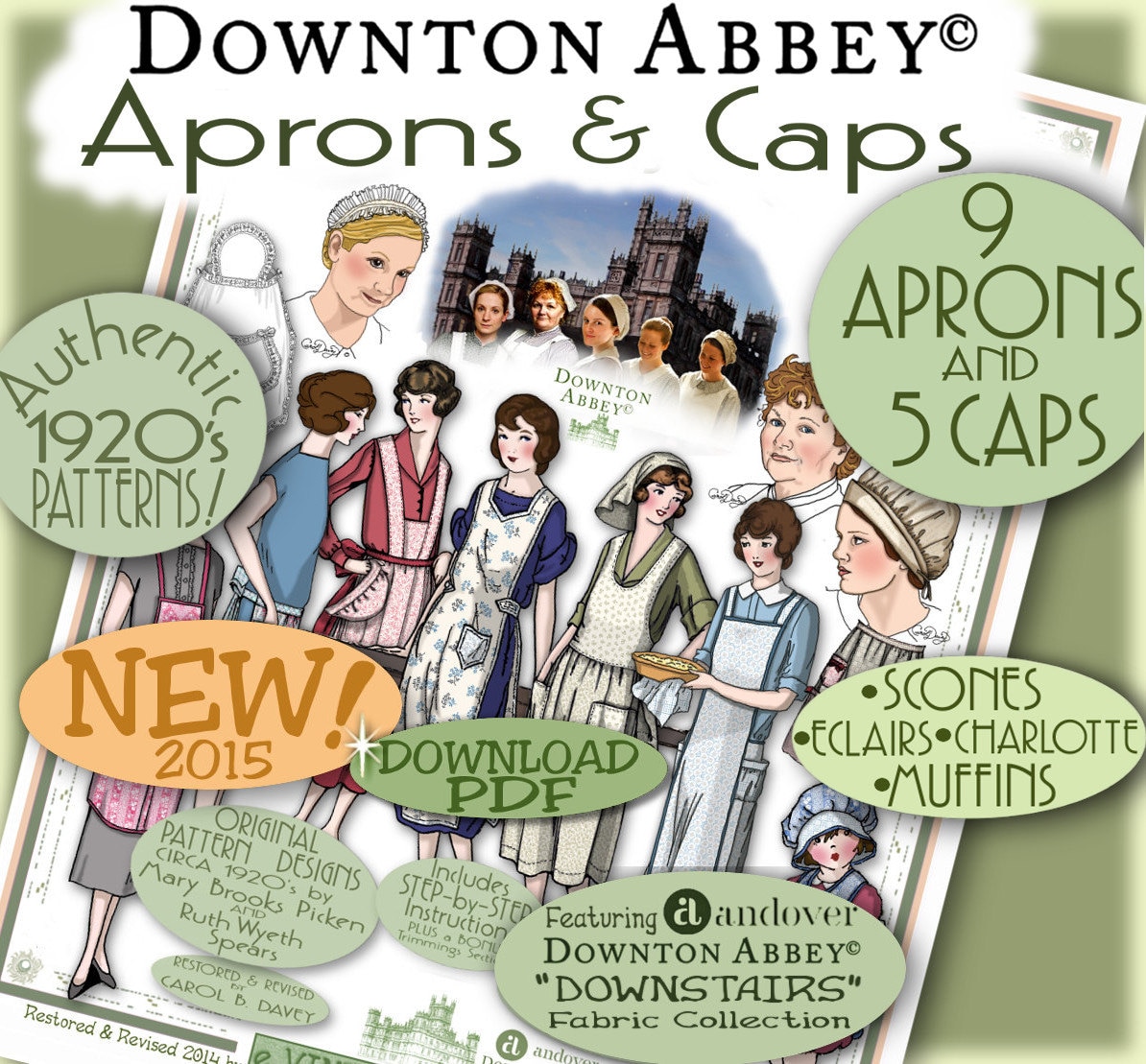 Tissu Matelassé Andover Fabrics - 3 Mètres, Motif Downton Abbey, 100% Coton Pour Patchwork
