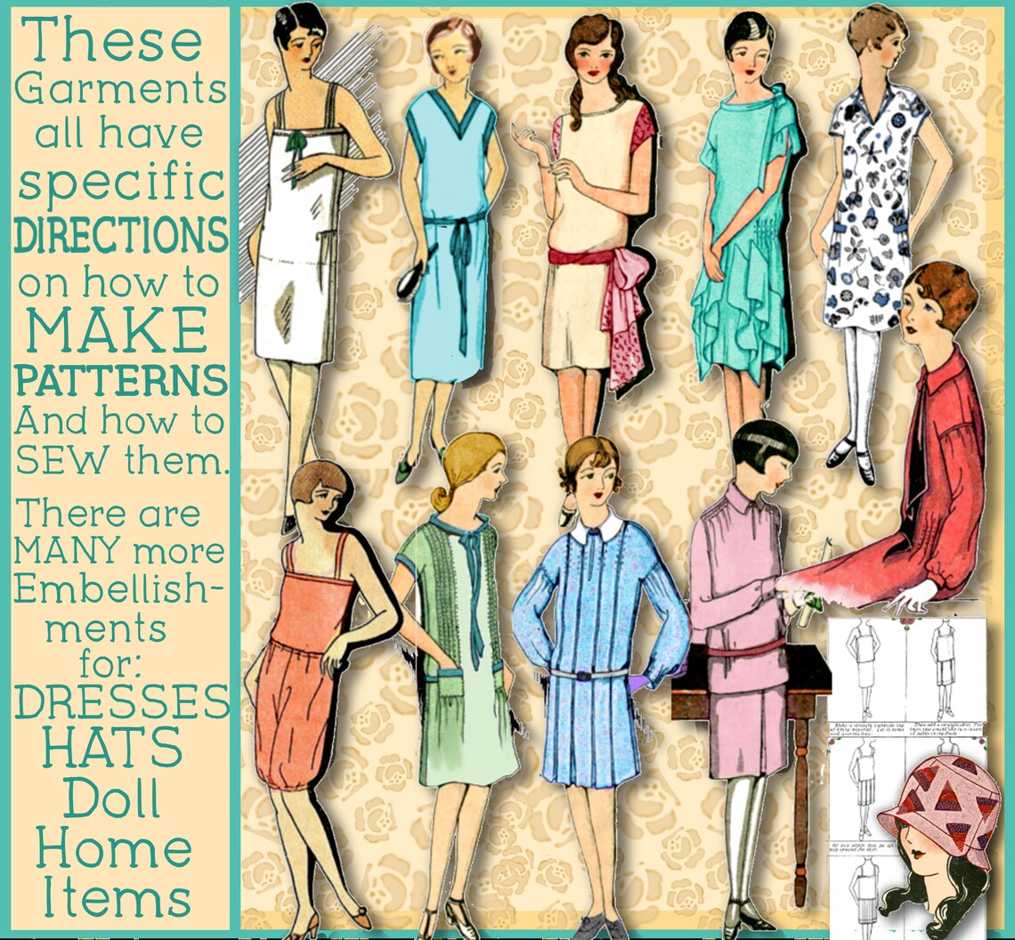 Make Your Own 1920 Dress Patterns - Sew 1920s Frocks - Easy -and MORE ...