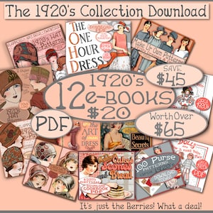 1920's JACKPOT! Vintage Collection PDF  - 100s of Patterns Booklets & Recipes  Hats Cloches Bags Dresses Frocks Dolls Scones Pdf download