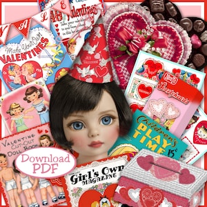 PATSY VALENTINES PDF for 10 to 13 inch Dolls 28 pages Vintage Fun Stuff to make Ann Estelle Patsy Effner Little Darlings Craft Print Out