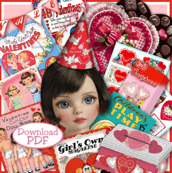 PATSY VALENTINES PDF for 10 to 13 inch Dolls 28 pages Vintage Fun Stuff to make Ann Estelle Patsy Effner Little Darlings Craft Print Out