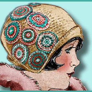 Sweet 1920's Crochet CLOCHE Hats & SCARF Set Hat Flapper Knit Matching Scarves Scarf e-Pattern Pdf