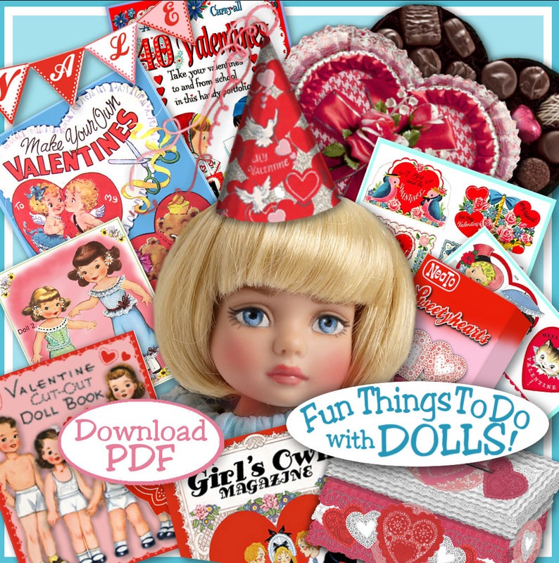 VALENTINES 1/6 Scale Printables PDF Small Dolls and Barbie | Etsy
