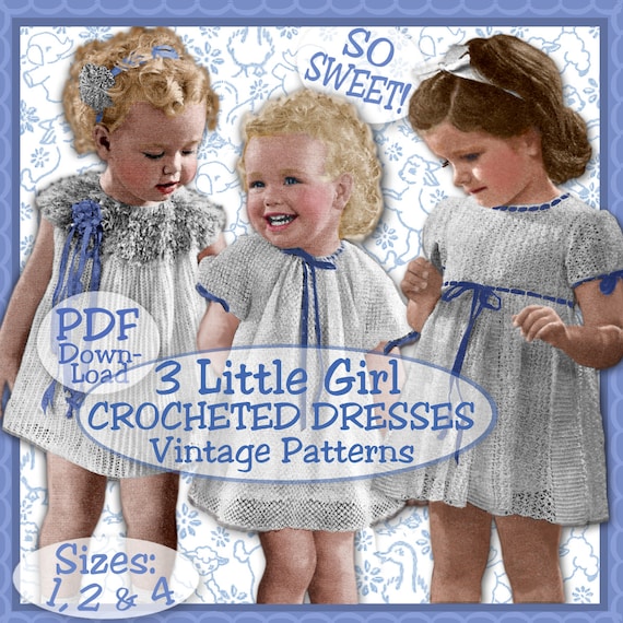 crochet little sweetie dress Crochet My Little Sweetie Baby Dress Pattern PDF in 3 Different Sizes Newborn, 3 Months and 6 Months