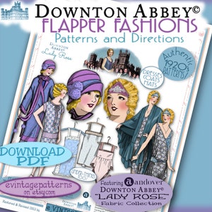 20&#39;s FLAPPER Downton Abbey Pattern Pdf Andover&#39;s DA Lady ROSE 1920 Fabric Pdf Edition Authentic 1920&#39;s Pattern Booklet Download