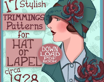 17 Art Deco 1920er Jahre BOGENBAND für Hut und Revers 1920s KLAPPER e-Pattern Pdf