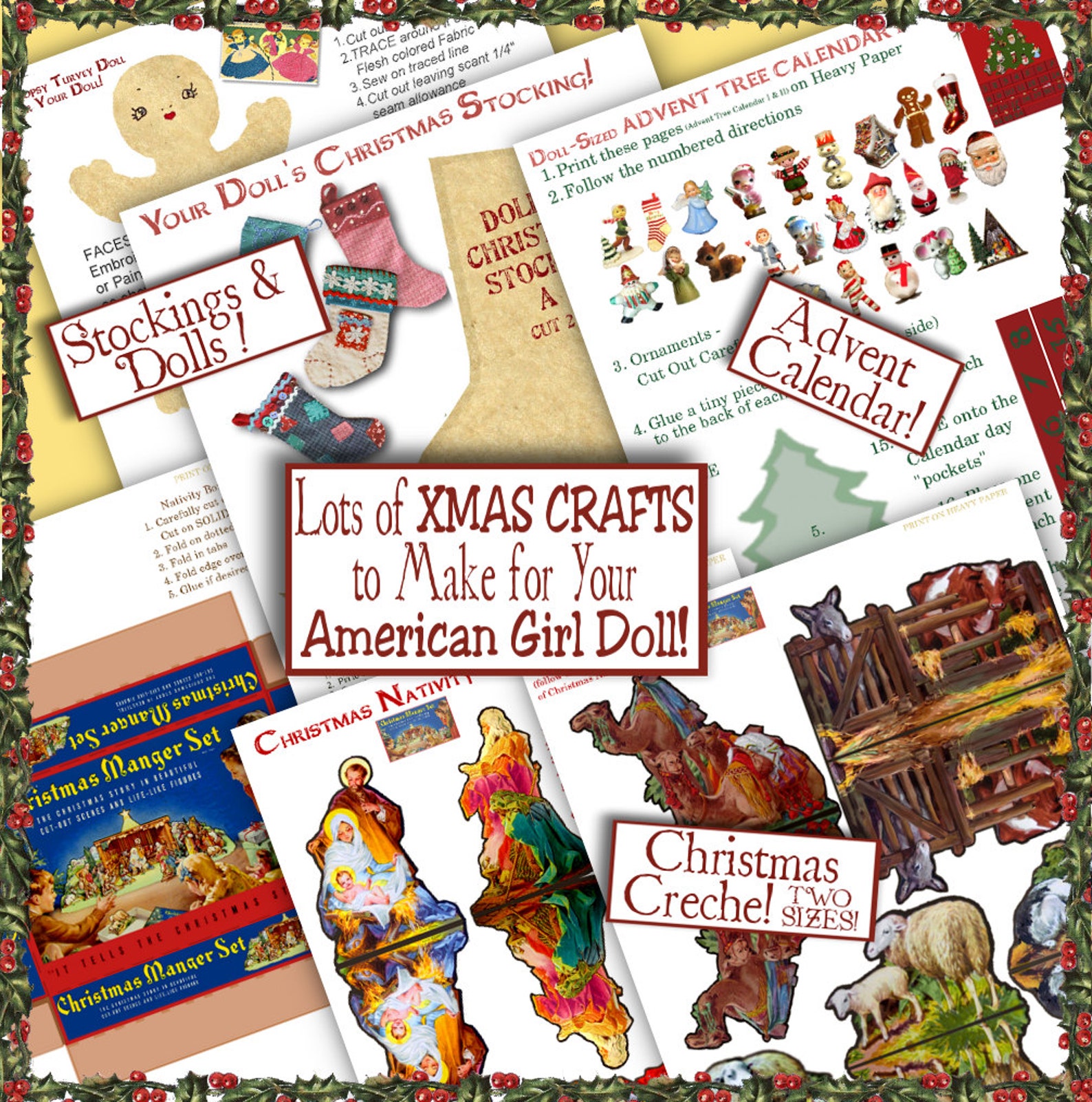 AG Doll CHRISTMAS Fun Stuff PRINTABLES Over 50 Pages of Craft - Etsy