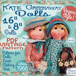 KATE GREENAWAY Puppe Muster Mädchen junge Lamm Puppen Regency Stolz & Vorurteil Stil Kleid Jacke Anzug Hut PDF download Joan Russell