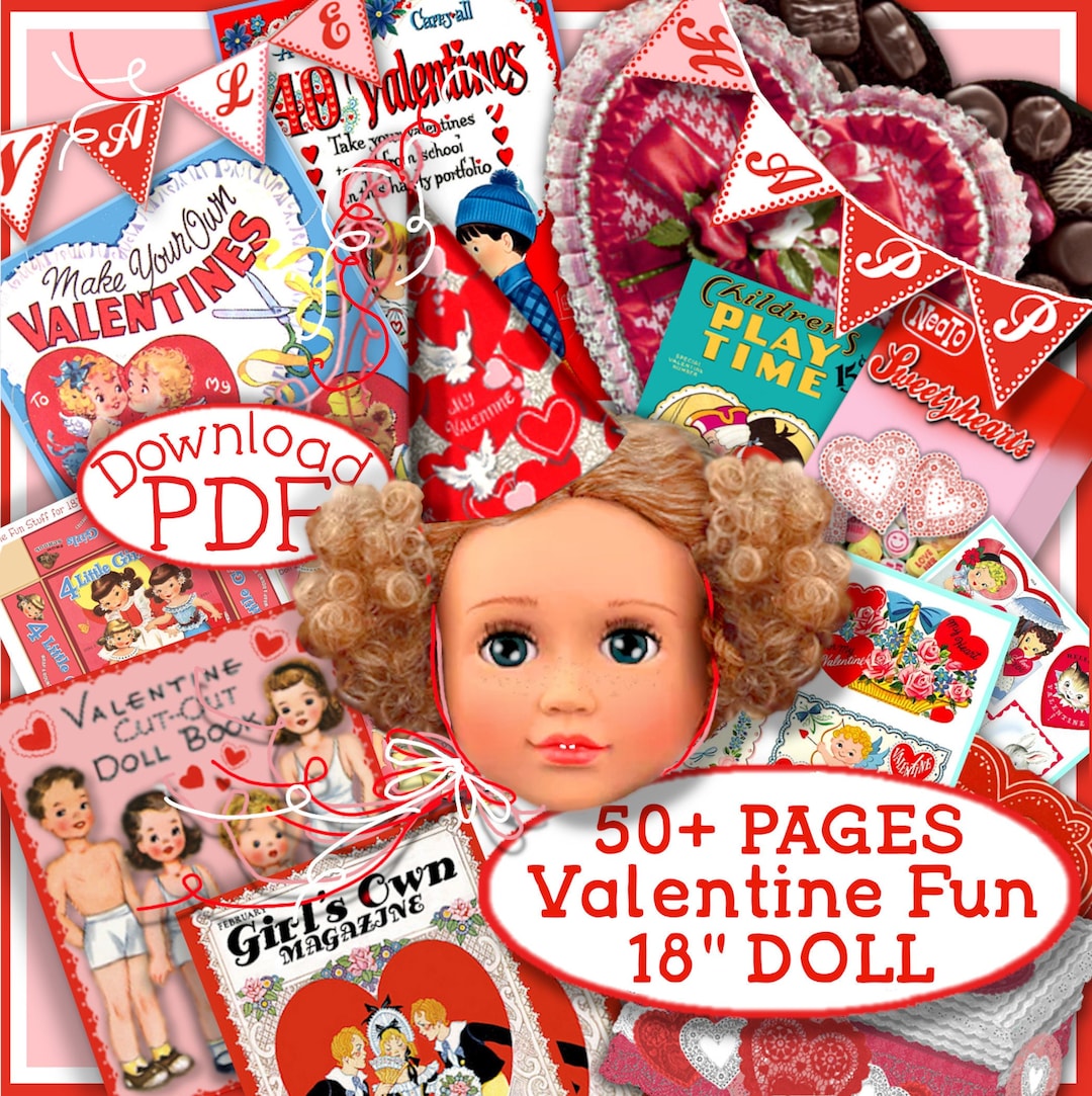 AG Doll VALENTINE Fun Stuff PRINTABLES Over 50 Pages of Craft Things to ...