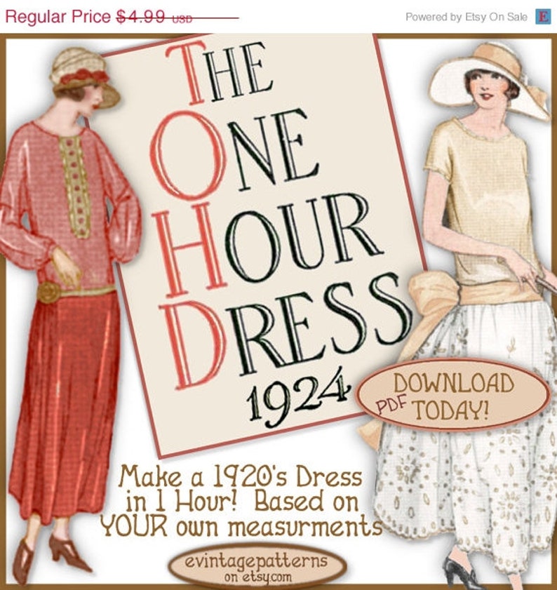 1920s Patterns – Vintage, Reproduction Sewing Patterns     1920s 1 HOUR Dress -Make Your own frock patterns like Downton Abbey- Sew Vintage FLAPPER e-booklet pdf A  AT vintagedancer.com