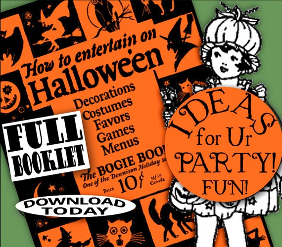 Bogie Book Dennison 1926 HALLOWEEN 1920s FLAPPER PARTY Planner ebooklet Costumes Menu Ideas Games Favors Food Decorations pdf download