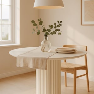 Round Dining Table, Small Dining Table, Dining Table, Kitchen Table – HPL Table Top, Beech Base, Seats 4–8
