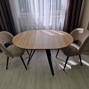 Round HPL Coffee Table: Minimalist Scandi Folding Table
