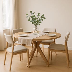 Folding Walnut Dining Table: Mid-Century Modern HPL Top, Covered Outdoor