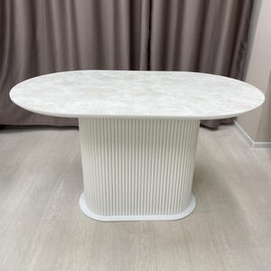 Oval Dining Table | Elegant Modern Dining Table | Walnut Look 6–8 Seater | Mid-Century, Rustic & Minimalist | Custom Sizes
