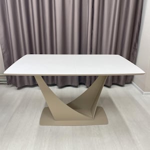 Modern Rectangular Folding Table for Dining Room or Kitchen, HPL Table Top