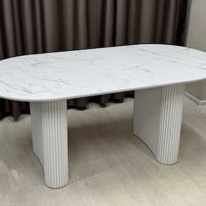 Handmade Marble Dining Table: Seats 14, Art Deco Style
