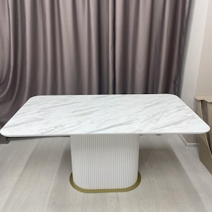 Expandable Dining Table – Modern Rectangular Kitchen Table, HPL Space-Saving Table
