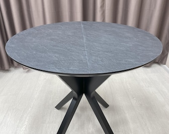 Round HPL Dining Table: Compact Folding Kitchen Table