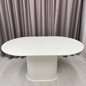 Oval Dining Table | Modern Walnut Dining Table | Large 6–8 Seater | Mid-Century Modern Kitchen Table | Rustic Minimalist Table | Custom Size