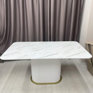 Expandable Dining Table – Modern Rectangular Table, HPL Space-Saving Table