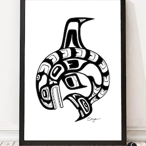 ORCA - Pen & Ink Art Print - Northwest Coast Style Artwork