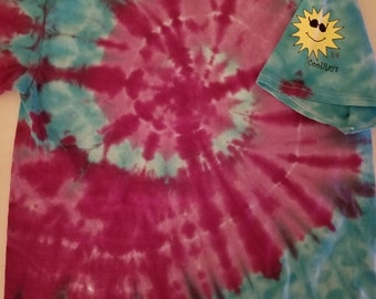 CoolRays Purple and Blue Spiral Tie-Dyed Tee Shirt