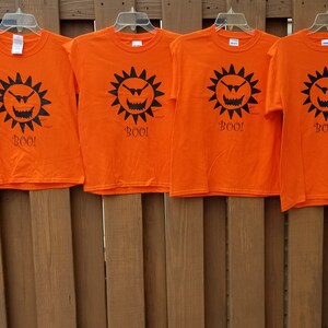 CoolRays Kids Halloween Boo Tee Shirt, Youth Short-Sleeved Halloween Shirt, Trick or Treat t-shirt, Pumpkin Sun Kids Shirt image 1
