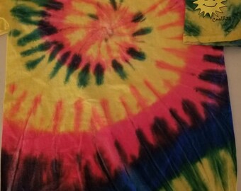 CoolRays Multi-Colored Bright Rainbow Spiral Tie-Dye Tee Shirt