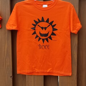 CoolRays Kids Halloween Boo Tee Shirt, Youth Short-Sleeved Halloween Shirt, Trick or Treat t-shirt, Pumpkin Sun Kids Shirt image 3