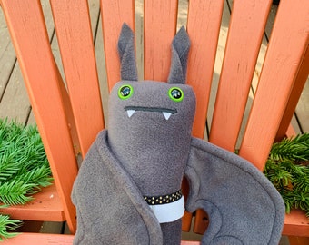 Flasher Bat Plush bat in tiny tighty whities - Green eyes, Made to Order