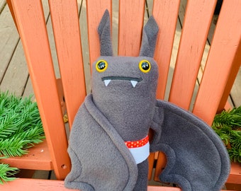 Flasher Bat Plush bat in tiny tighty whities - Yellow eyes, Made to Order