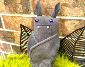 Flasher Bat Plush bat in tiny tighty whities - Purple eyes, Made to Order